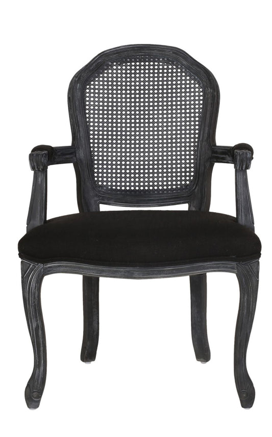 Louis Black Cane Sweetheart Chair