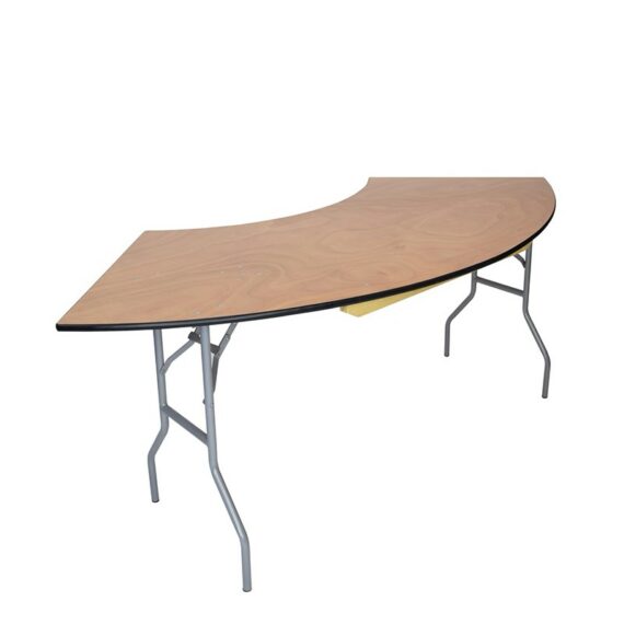 7FT Wood Serpentine Table