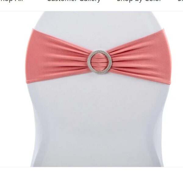 Spandex Chair Bow with Crystal Buckle