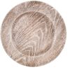 Gray Faux Wood Plastic Charger Plates, 13 in.