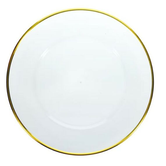 13" Clear Charger with Gold Rim