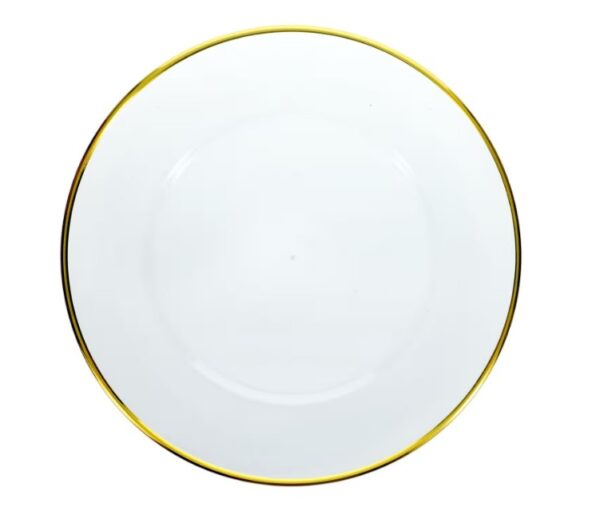 13" Clear Charger with Gold Rim