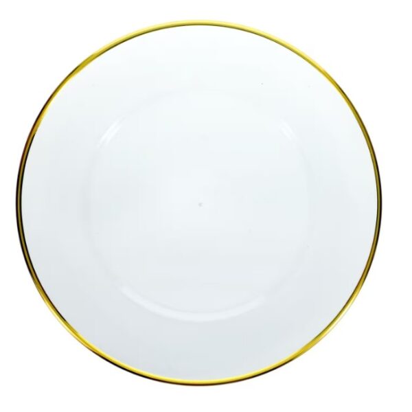 13" Clear Charger with Gold Rim
