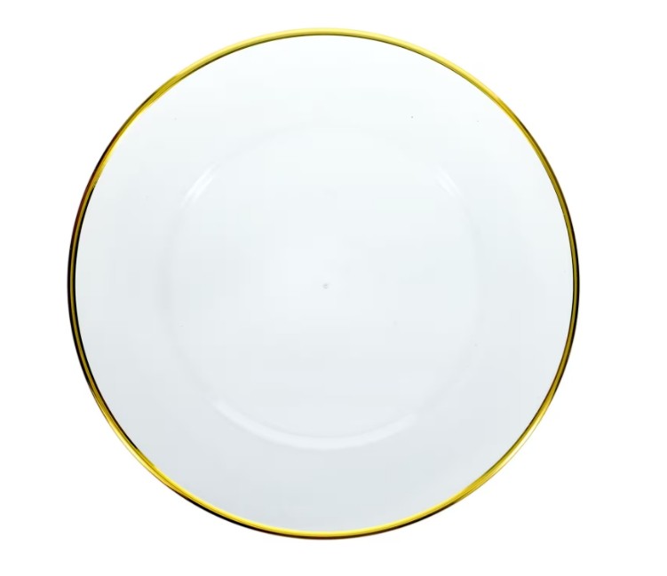 13" Clear Charger with Gold Rim