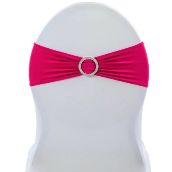 Spandex Chair Bow with Crystal Buckle