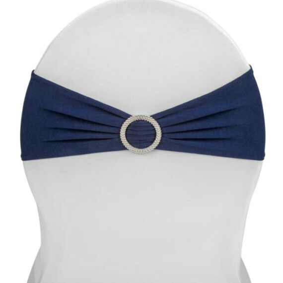 Spandex Chair Bow with Crystal Buckle