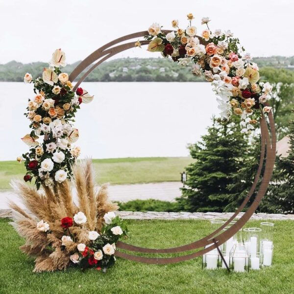 Rustic Round Wood Wedding Arch