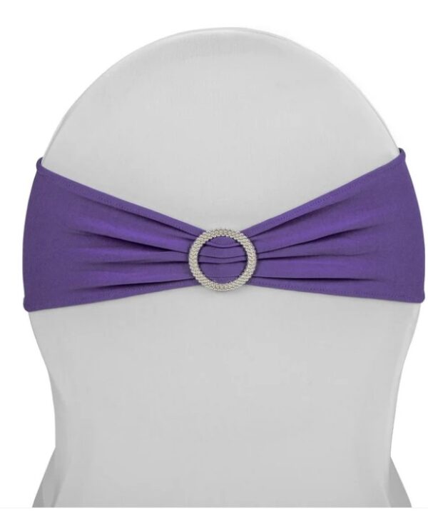 Spandex Chair Bow with Crystal Buckle