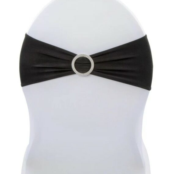 Spandex Chair Bow with Crystal Buckle