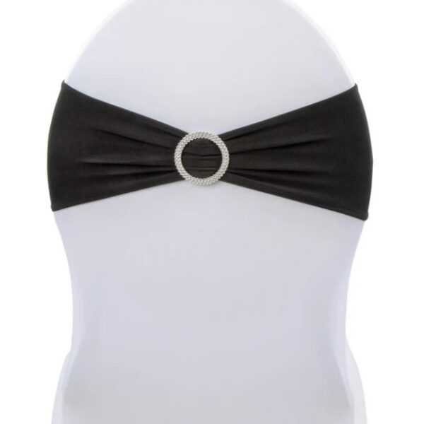 Spandex Chair Bow with Crystal Buckle