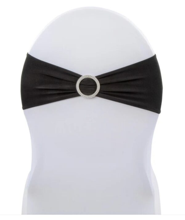 Spandex Chair Bow with Crystal Buckle