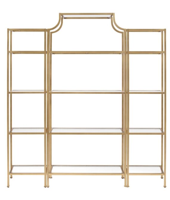 Gold Etagere/Bar Back Shelving Unit (3 Piece Set)