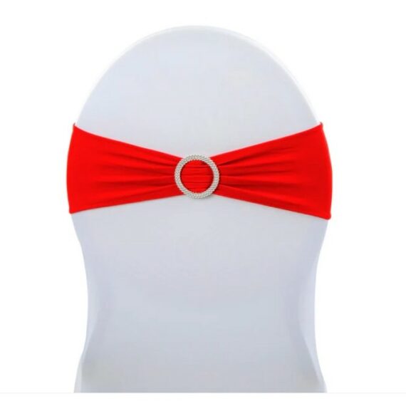 Spandex Chair Bow with Crystal Buckle