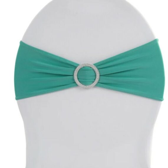 Spandex Chair Bow with Crystal Buckle