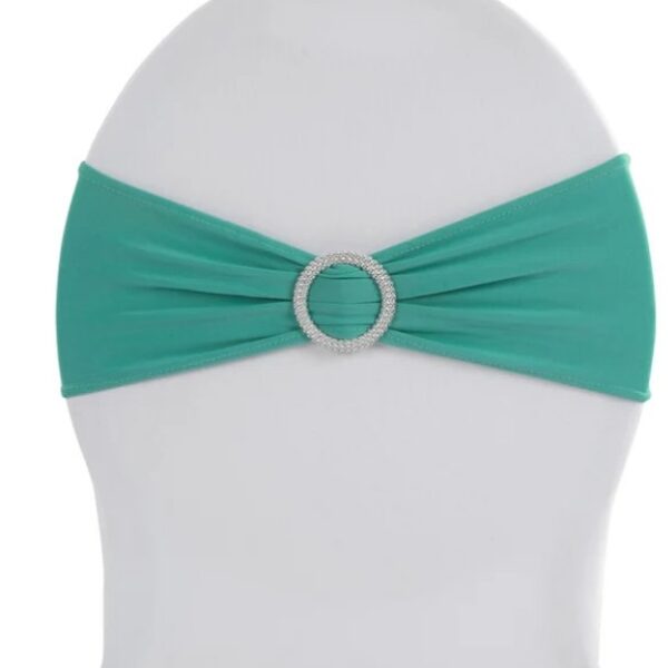 Spandex Chair Bow with Crystal Buckle
