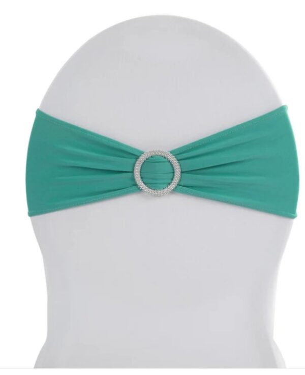 Spandex Chair Bow with Crystal Buckle