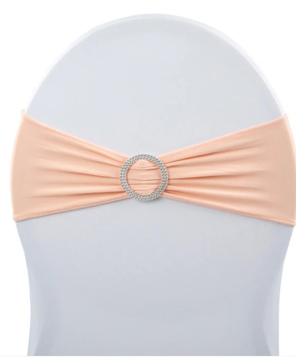 Spandex Chair Bow with Crystal Buckle