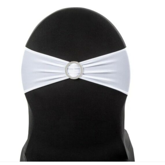 Spandex Chair Bow with Crystal Buckle