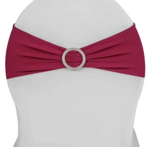 Spandex Chair Bow with Crystal Buckle