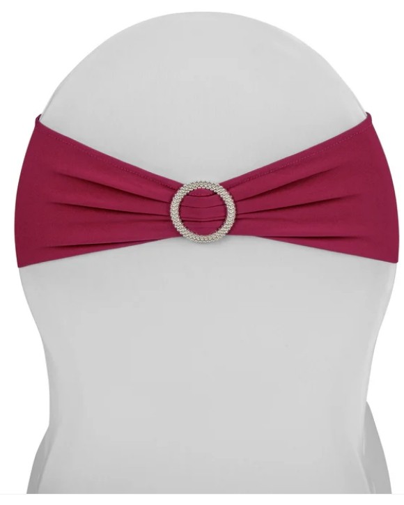 Spandex Chair Bow with Crystal Buckle