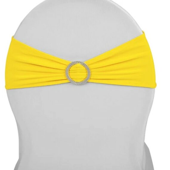 Spandex Chair Bow with Crystal Buckle