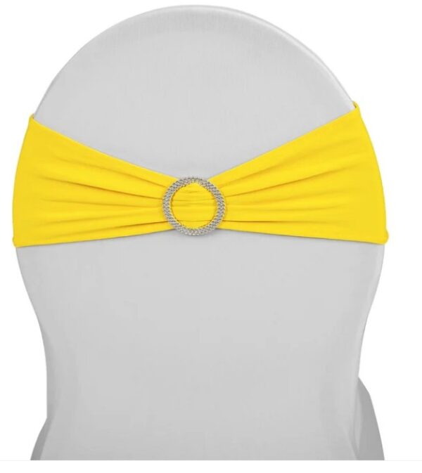 Spandex Chair Bow with Crystal Buckle