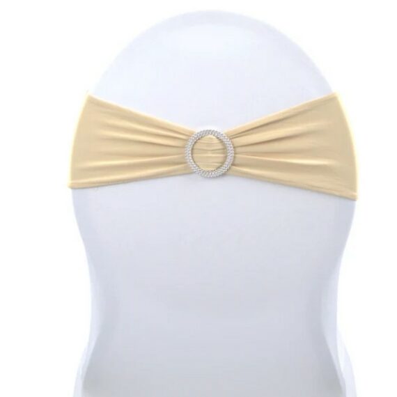 Spandex Chair Bow with Crystal Buckle