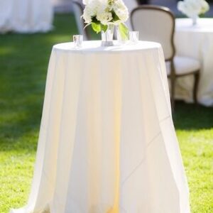 114" Round Table Linen-White