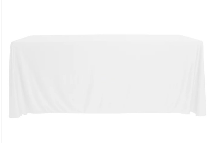 90x132" Rectangle Table Linen-White