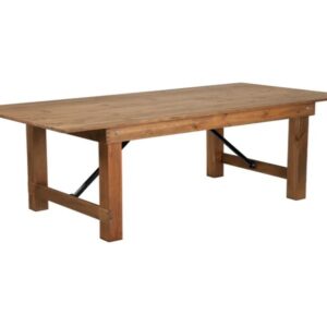 8'x40" Wood Farm Table-Antique Rustic