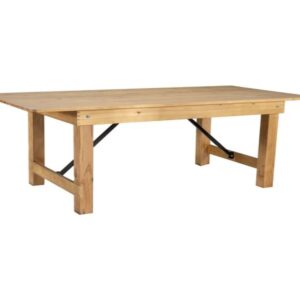 8'x40" Wood Farm Table-Natural