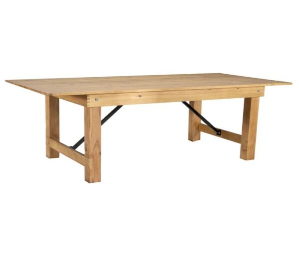8'x40" Wood Farm Table-Natural