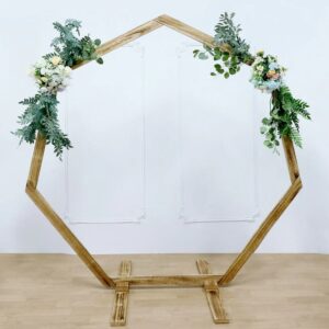 Heptagon Rustic Wood Wedding Arch