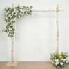 Rustic Natural Birch Wood Square Wedding Ceremony Backdrop Stand 7.5ft