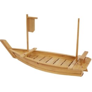 Japanese Wooden Sushi Boats Display Serving Tray Seafood Handmade Platter 31.5in