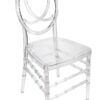 Oval Open Back Resin Dining Event Chair - Ghost