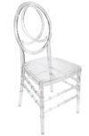 Oval Open Back Resin Dining Event Chair - Ghost