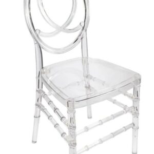 Oval Open Back Resin Dining Event Chair - Ghost