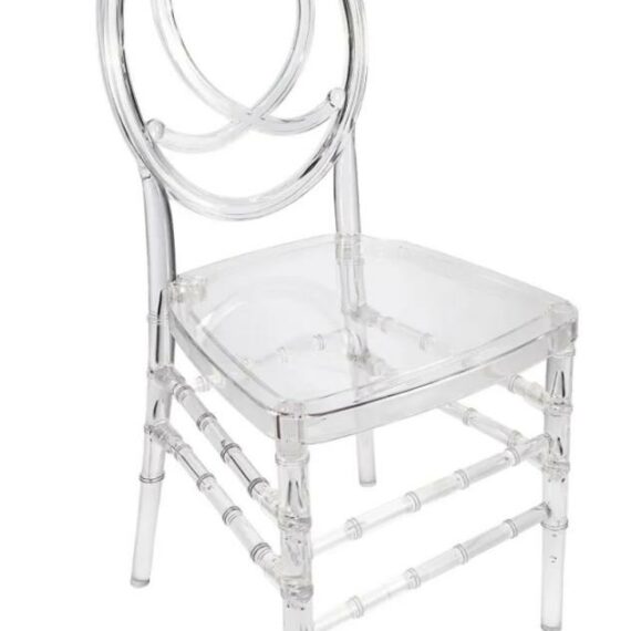 Oval Open Back Resin Dining Event Chair - Ghost