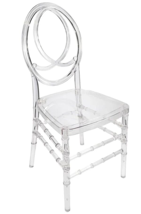 Oval Open Back Resin Dining Event Chair - Ghost