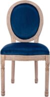 Blue Velvet French Louis Chair
