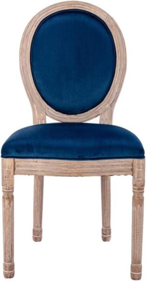 Blue Velvet French Louis Chair