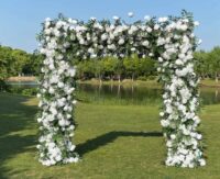 Carina 5D White Rose & Ruscus Flower Wedding Arch