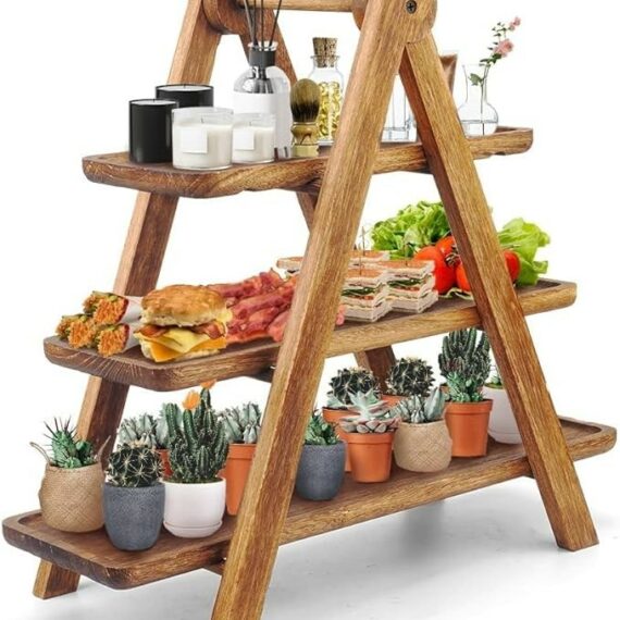 Wood 3 Tier Serving Tray
