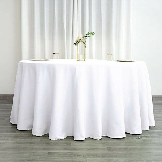120" White Table Linen Round
