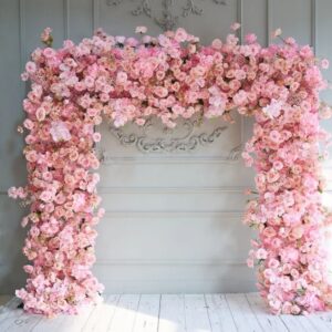 Araya 7D Pink Rose Flower Wedding Arch