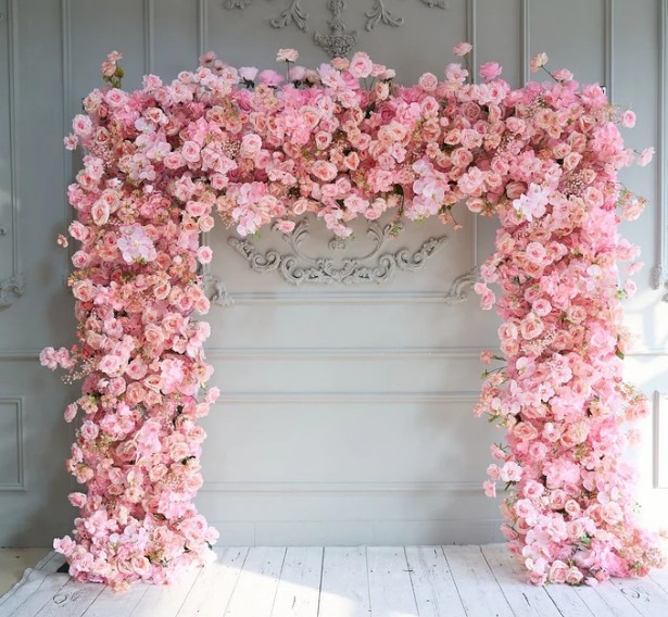 Araya 7D Pink Rose Flower Wedding Arch