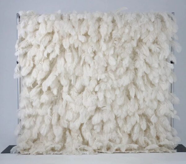 Addelyn White Feather Wall Backdrop