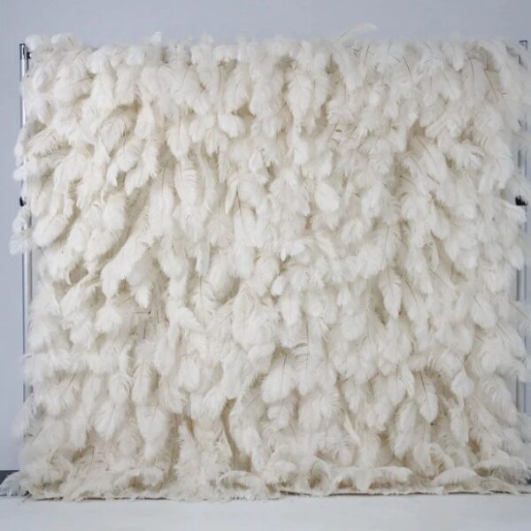 Addelyn White Feather Wall Backdrop