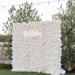 Avery Pure White Rose 5D Flower Wall Backdrop